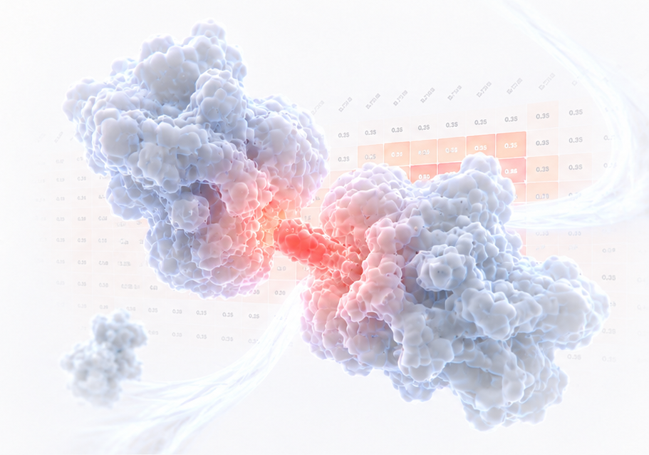Protein interaction rendered over association scores